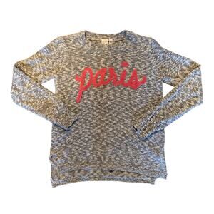 Pink Paris Raw Edge Applique Cozy Cotton Sweater by OhMG!, Women's Size M